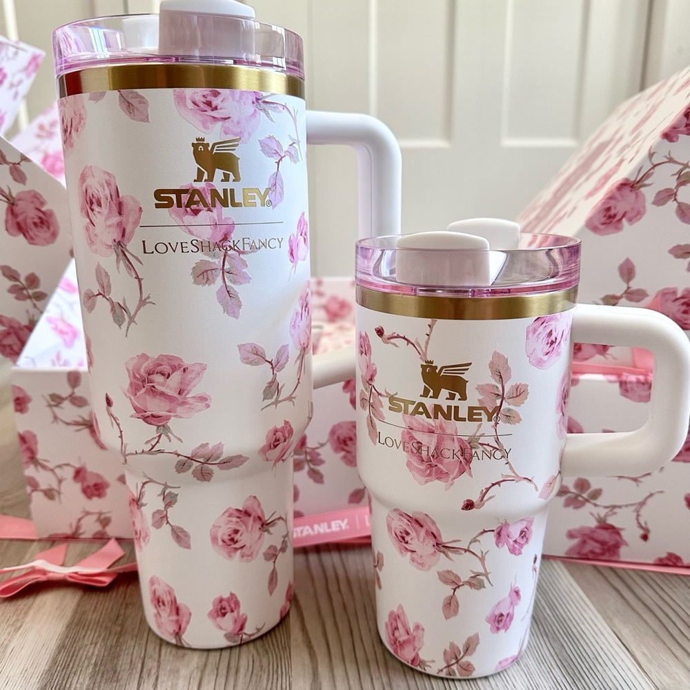 Stanley Love Shack Fancy 20 oz & 40oz Ribbon Rosa Set of 2 MOM + ME